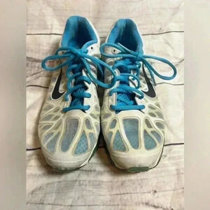 Nike air max fit sole blue and white sneakers